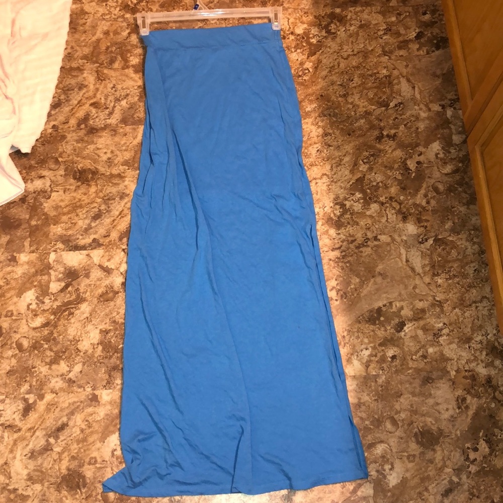 blue maxi skirt